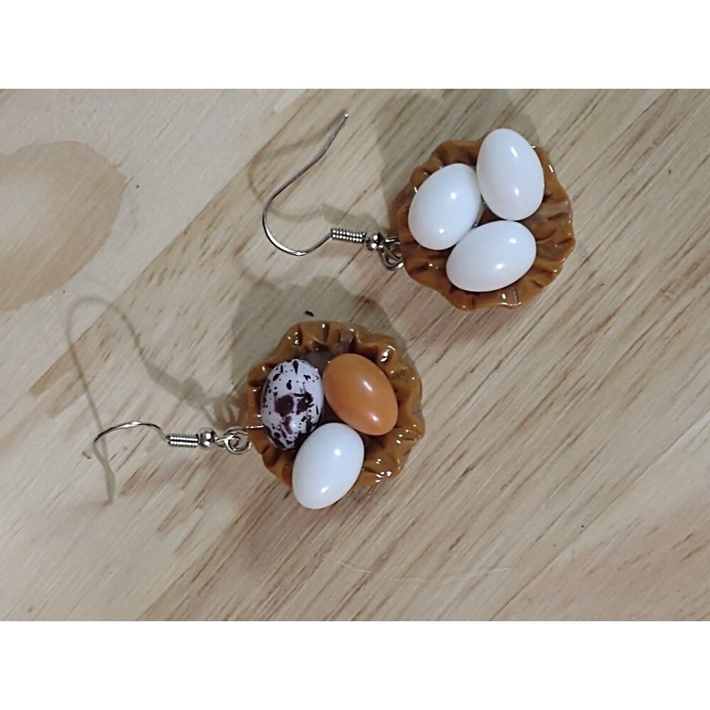 Egg and Nest Earrings Dangle Fashion Jewelry - Picture 12 of 16